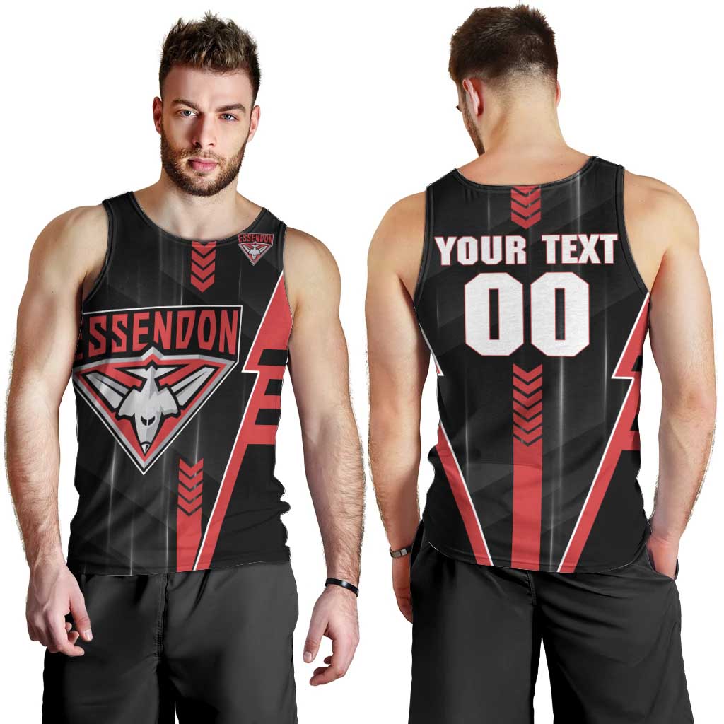 Personalized Essendon Bombers Men Tank Top Modern Geometric Sports Graphic Style