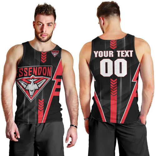 Personalized Essendon Bombers Men Tank Top Modern Geometric Sports Graphic Style