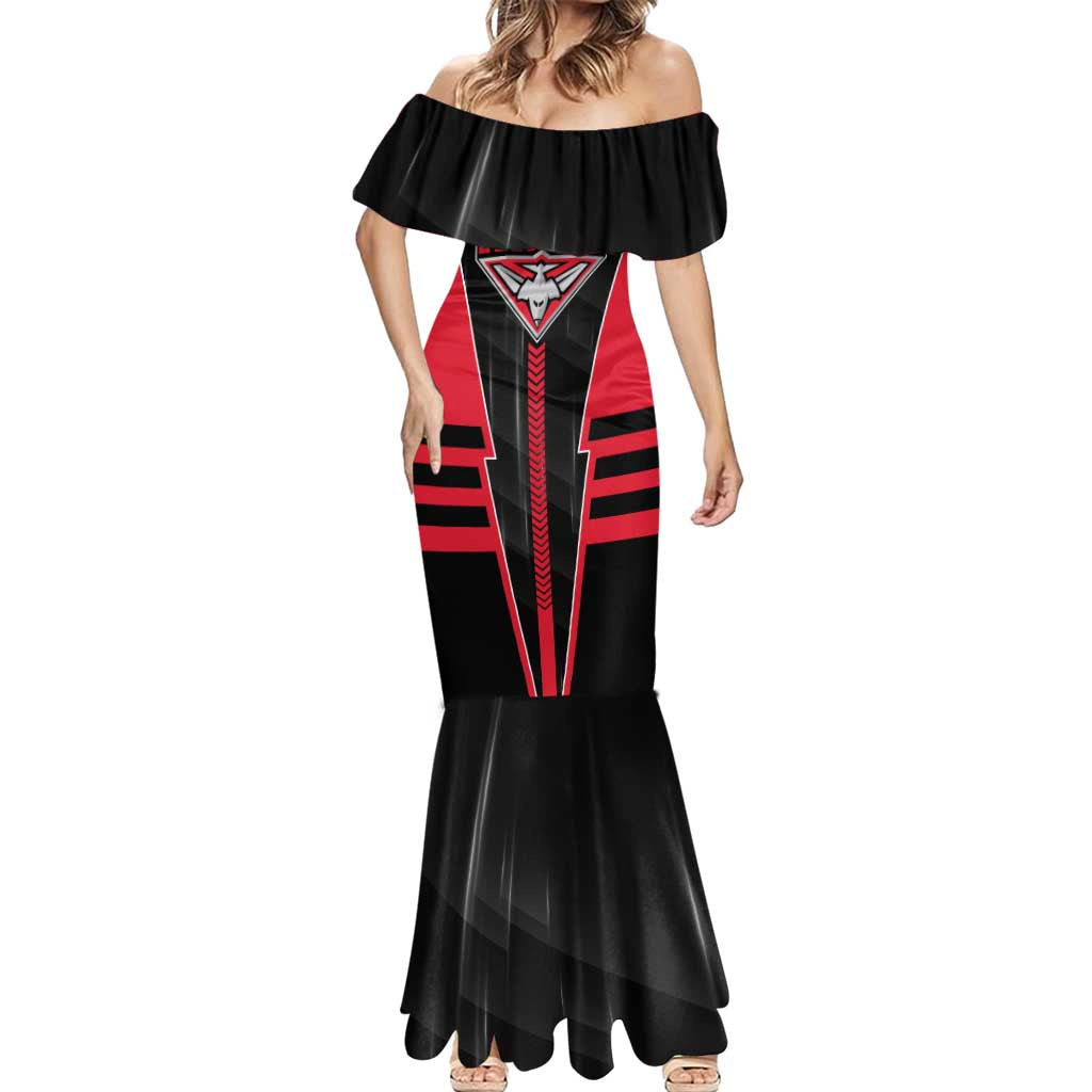 Personalized Essendon Bombers Mermaid Dress Modern Geometric Sports Graphic Style