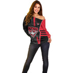 Personalized Essendon Bombers Off Shoulder Sweater Modern Geometric Sports Graphic Style