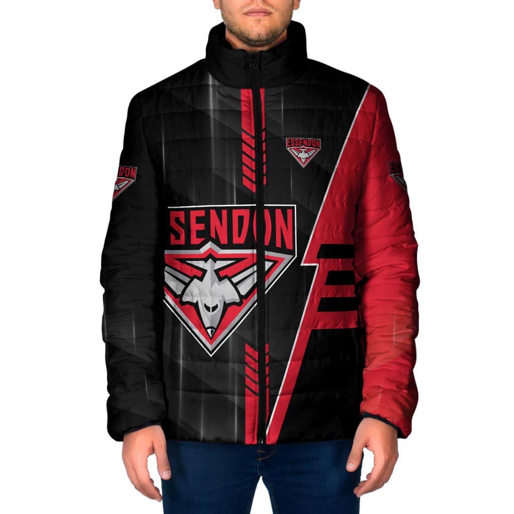 Personalized Essendon Bombers Padded Jacket Modern Geometric Sports Graphic Style