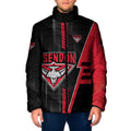 Personalized Essendon Bombers Padded Jacket Modern Geometric Sports Graphic Style