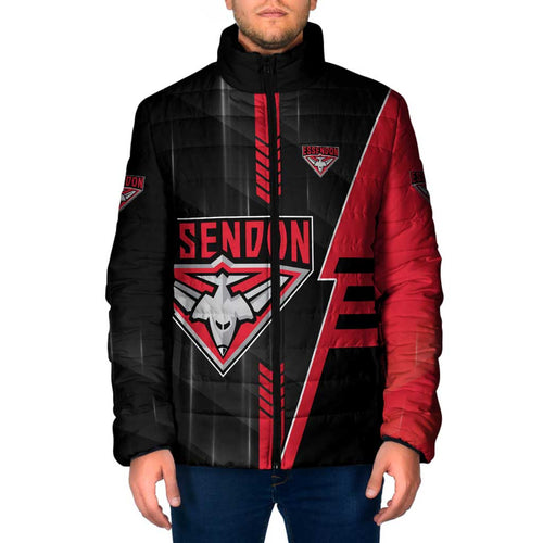 Personalized Essendon Bombers Padded Jacket Modern Geometric Sports Graphic Style