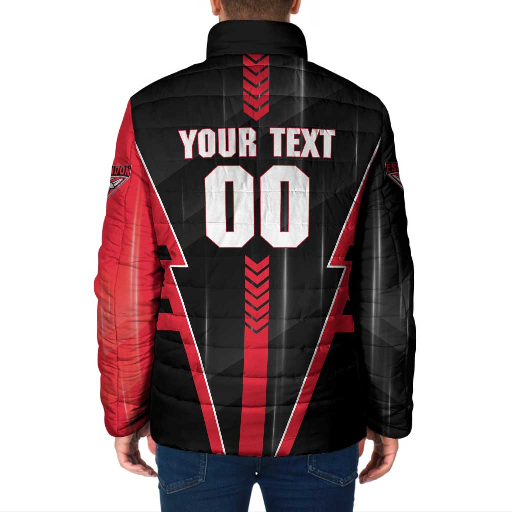 Personalized Essendon Bombers Padded Jacket Modern Geometric Sports Graphic Style