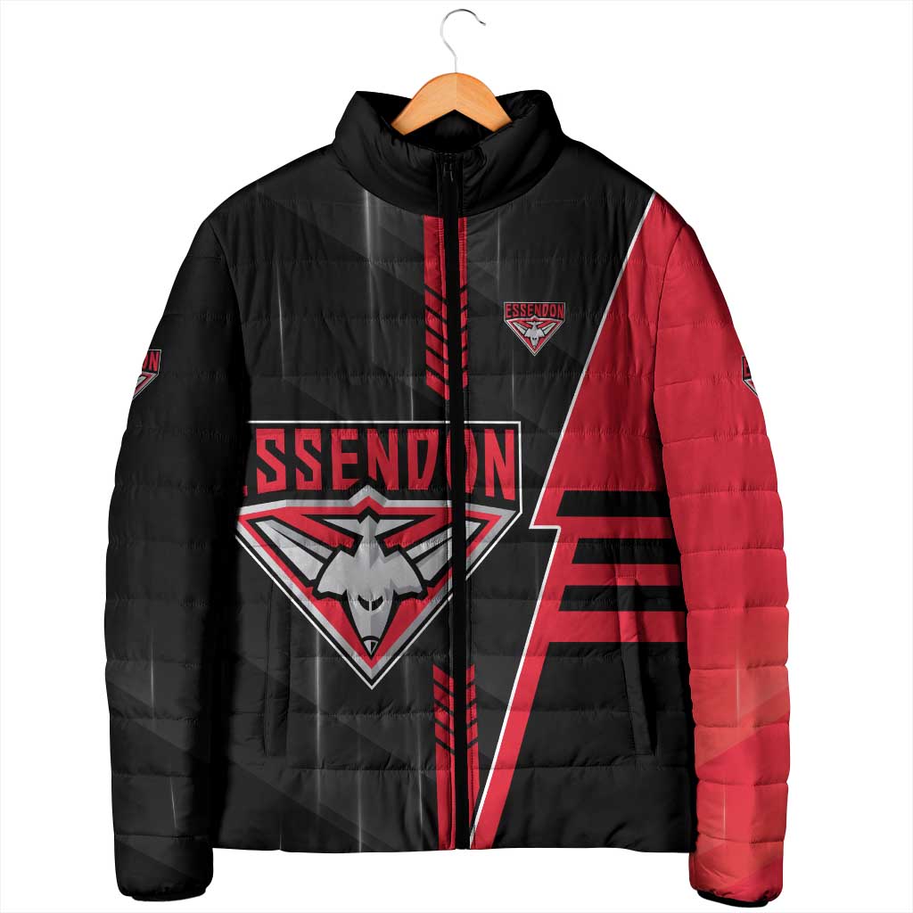 Personalized Essendon Bombers Padded Jacket Modern Geometric Sports Graphic Style