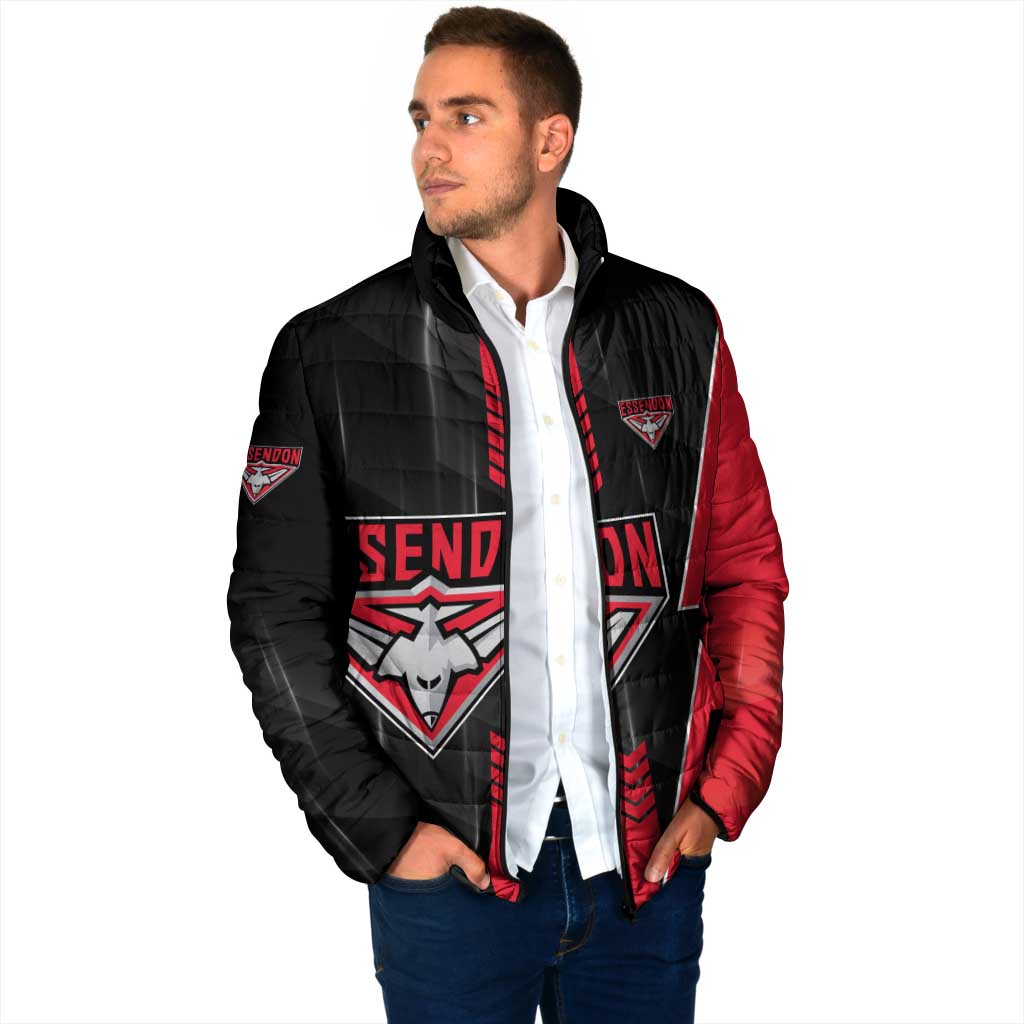 Personalized Essendon Bombers Padded Jacket Modern Geometric Sports Graphic Style