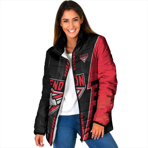 Personalized Essendon Bombers Padded Jacket Modern Geometric Sports Graphic Style