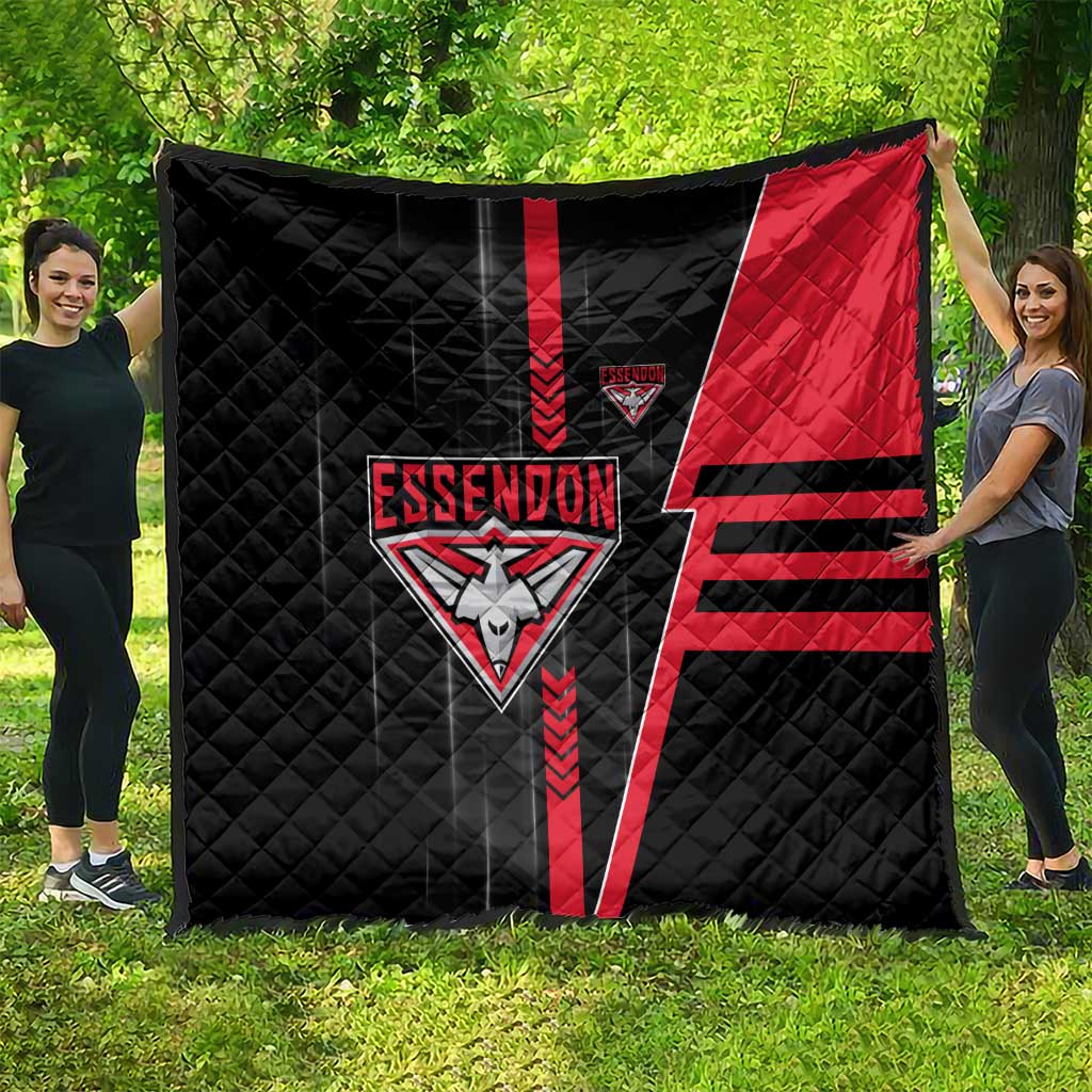 Essendon Bombers Quilt Modern Geometric Sports Graphic Style