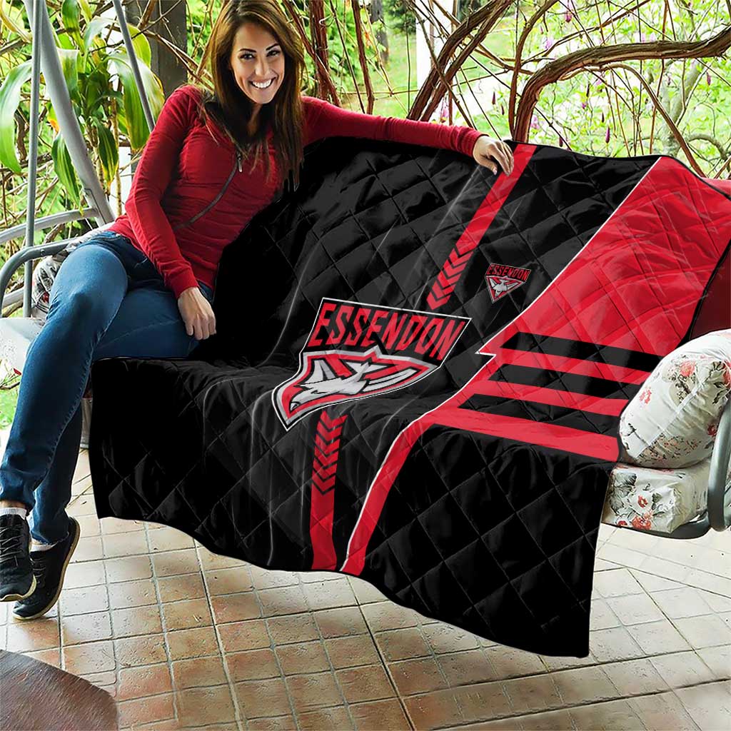 Essendon Bombers Quilt Modern Geometric Sports Graphic Style