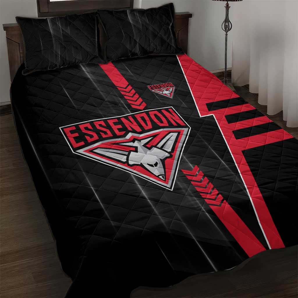 Essendon Bombers Quilt Bed Set Modern Geometric Sports Graphic Style