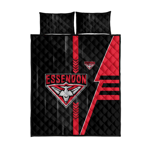 Essendon Bombers Quilt Bed Set Modern Geometric Sports Graphic Style