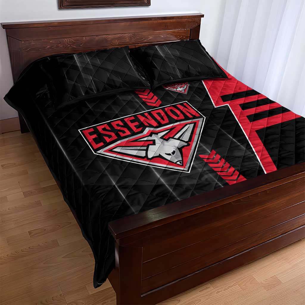 Essendon Bombers Quilt Bed Set Modern Geometric Sports Graphic Style