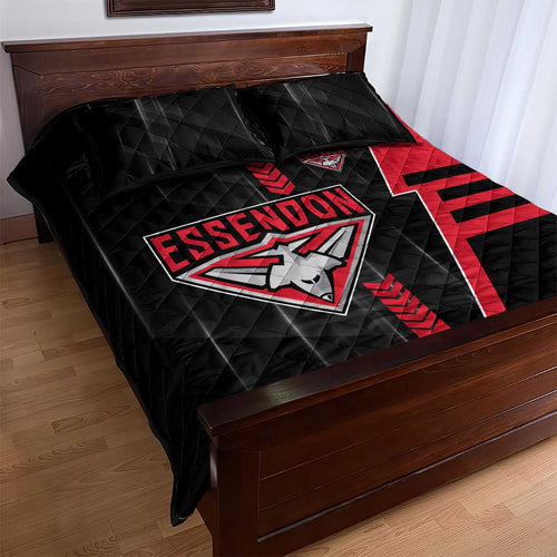 Essendon Bombers Quilt Bed Set Modern Geometric Sports Graphic Style
