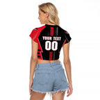Personalized Essendon Bombers Raglan Cropped T Shirt Modern Geometric Sports Graphic Style