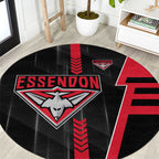 Essendon Bombers Round Carpet Modern Geometric Sports Graphic Style