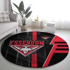 Essendon Bombers Round Carpet Modern Geometric Sports Graphic Style