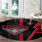Essendon Bombers Round Carpet Modern Geometric Sports Graphic Style