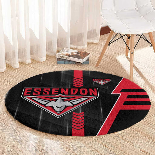 Essendon Bombers Round Carpet Modern Geometric Sports Graphic Style