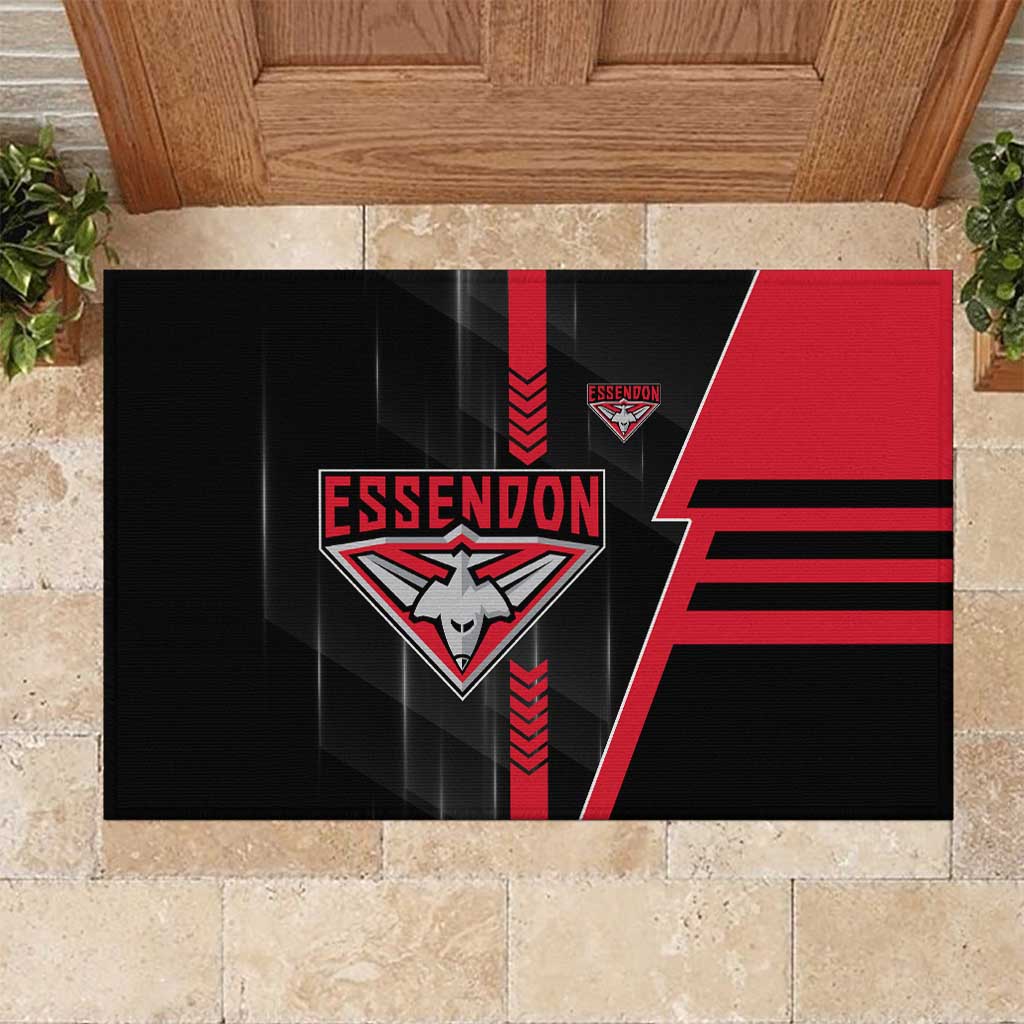 Essendon Bombers Rubber Doormat Modern Geometric Sports Graphic Style