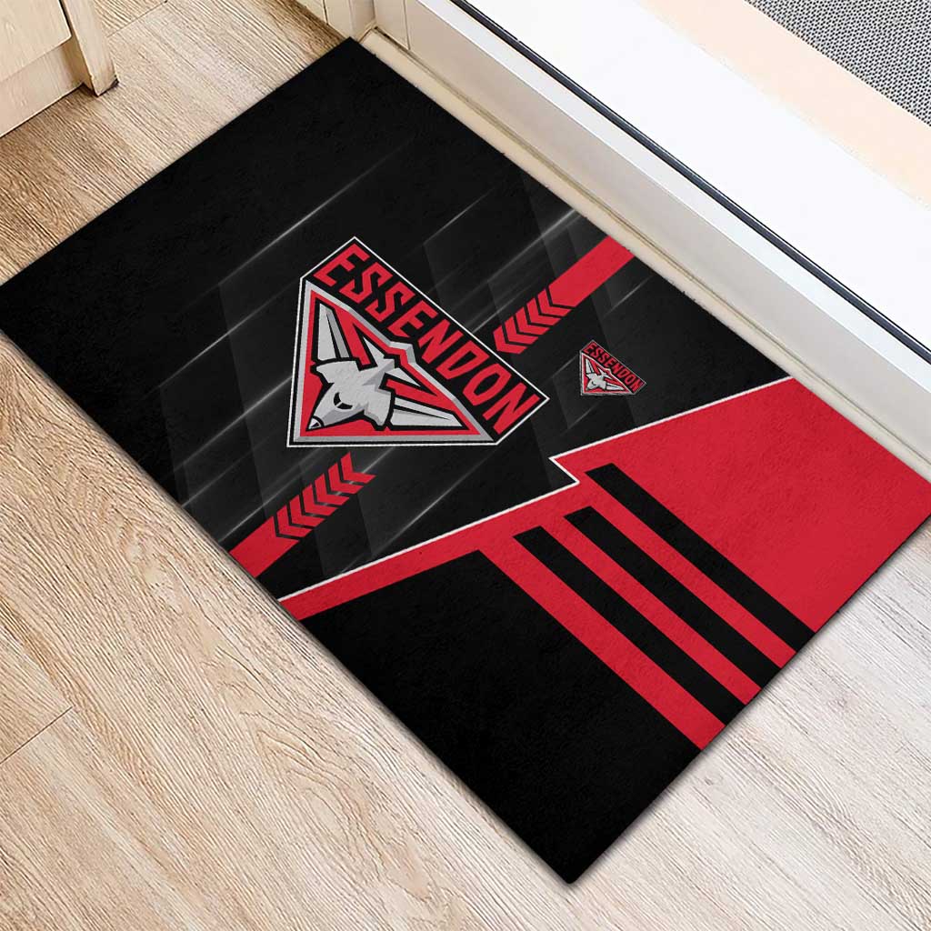 Essendon Bombers Rubber Doormat Modern Geometric Sports Graphic Style