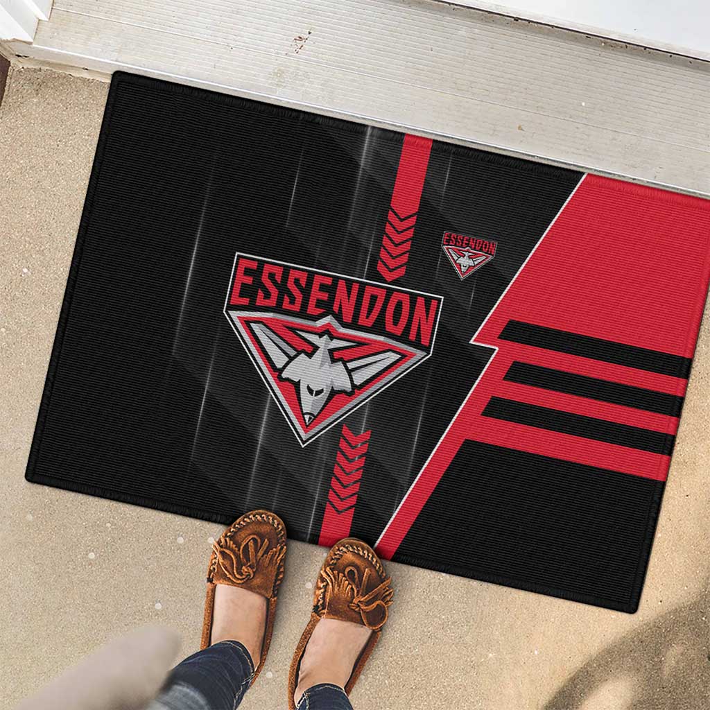 Essendon Bombers Rubber Doormat Modern Geometric Sports Graphic Style