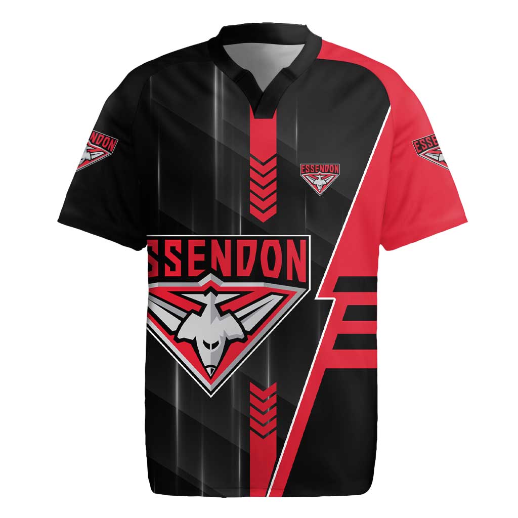 Personalized Essendon Bombers Rugby Jersey Modern Geometric Sports Graphic Style