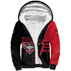 Personalized Essendon Bombers Sherpa Hoodie Modern Geometric Sports Graphic Style