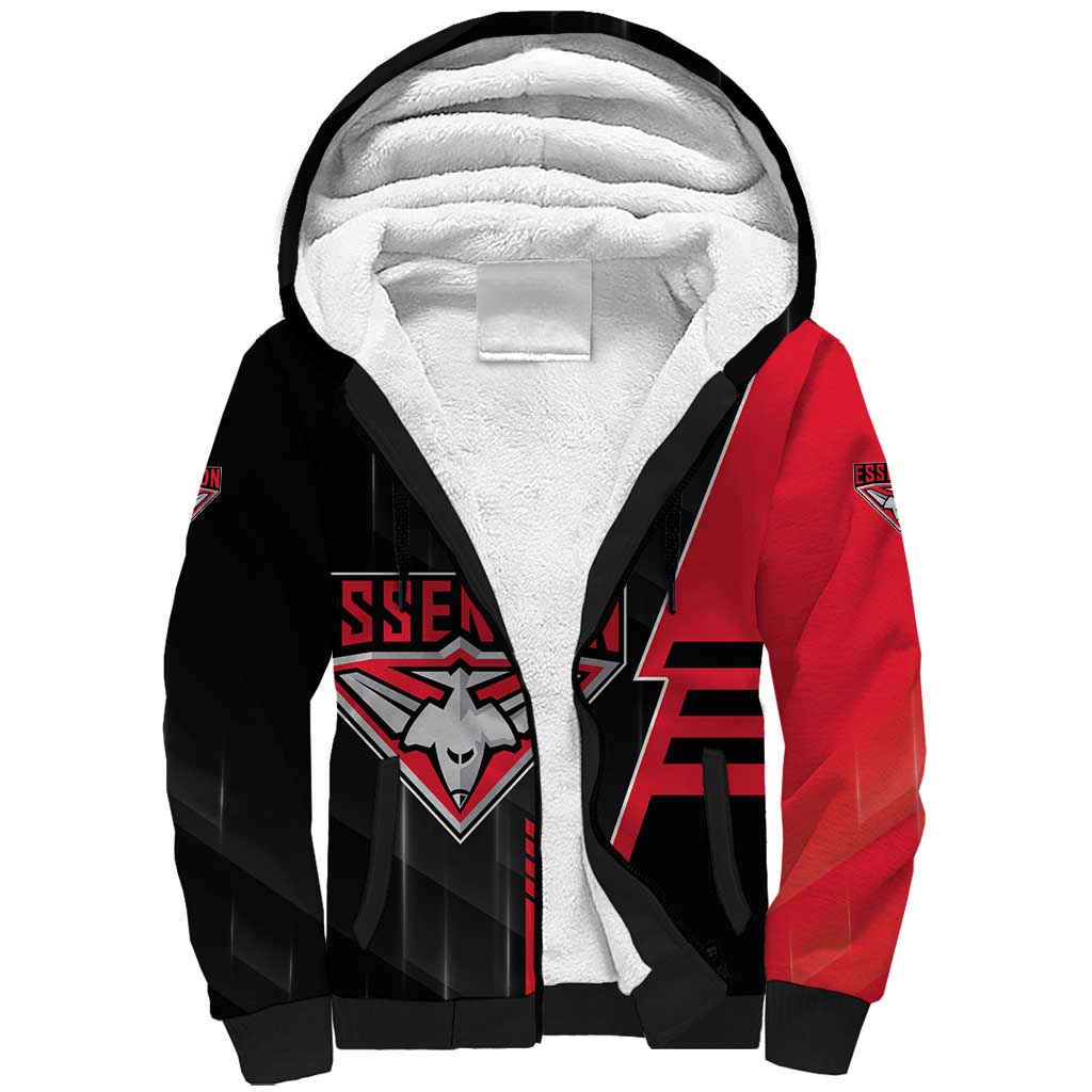 Personalized Essendon Bombers Sherpa Hoodie Modern Geometric Sports Graphic Style