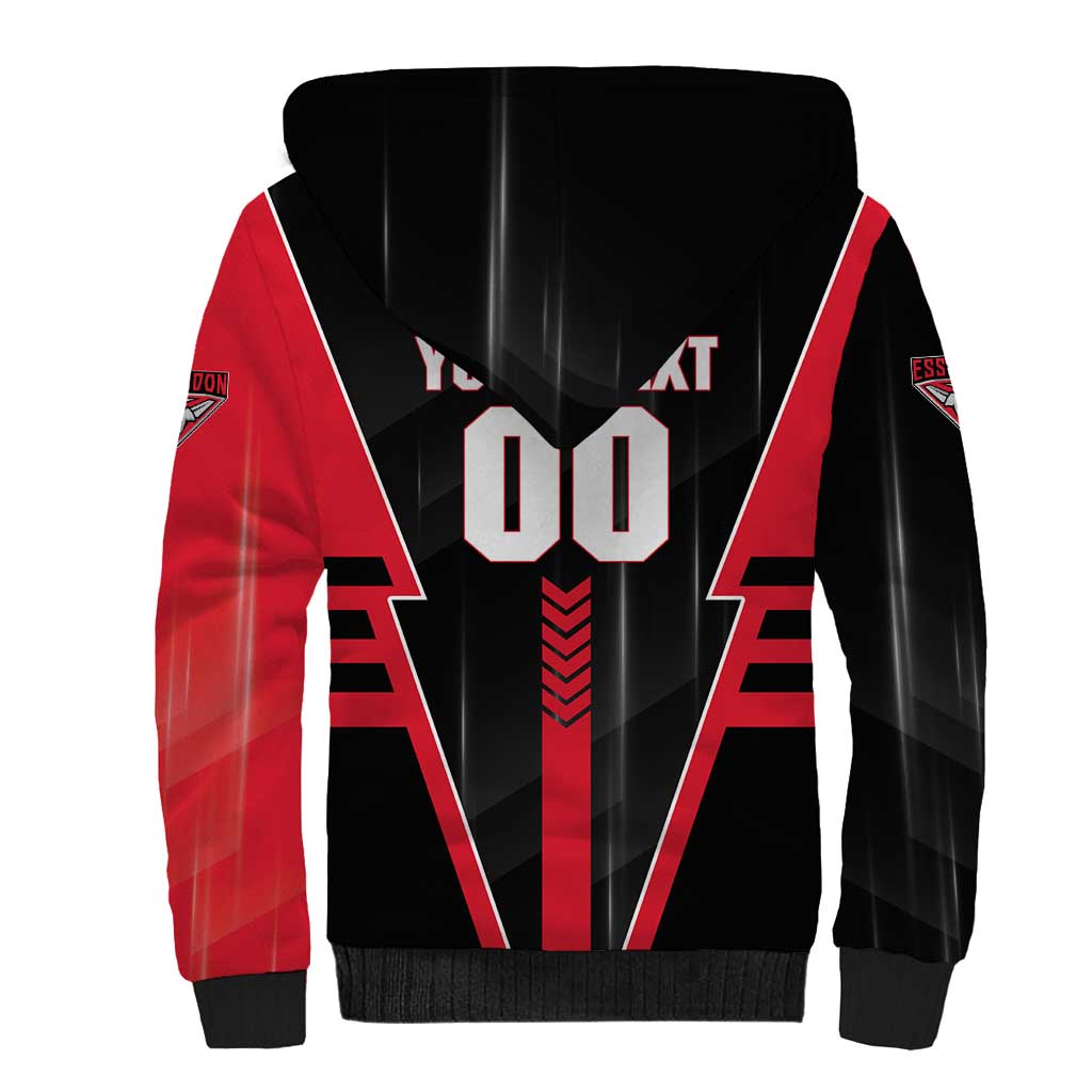 Personalized Essendon Bombers Sherpa Hoodie Modern Geometric Sports Graphic Style