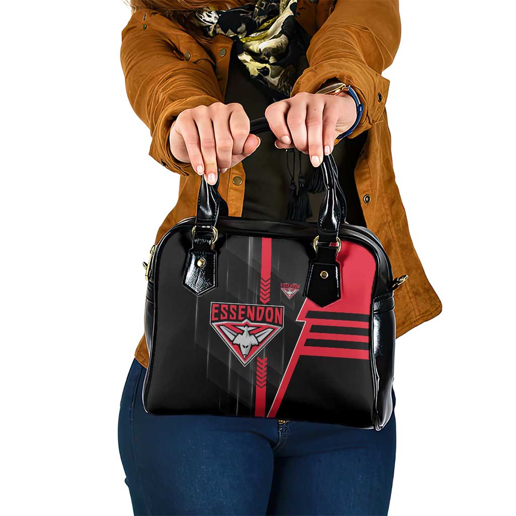 Essendon Bombers Shoulder Handbag Modern Geometric Sports Graphic Style