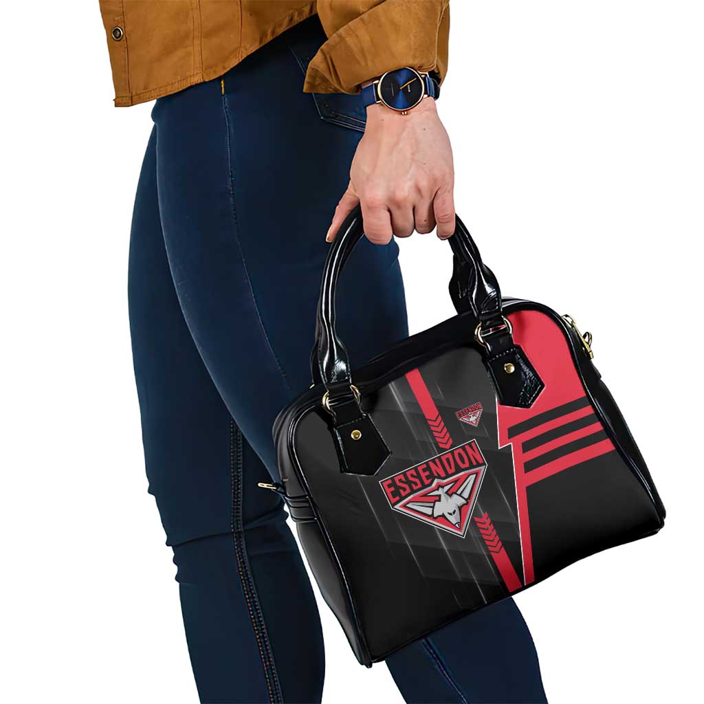 Essendon Bombers Shoulder Handbag Modern Geometric Sports Graphic Style
