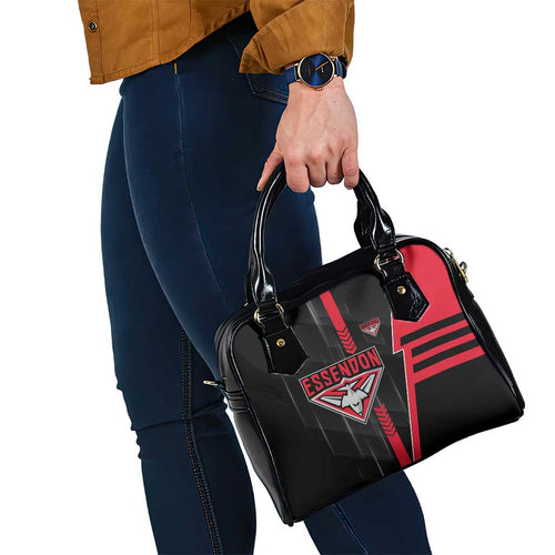Essendon Bombers Shoulder Handbag Modern Geometric Sports Graphic Style