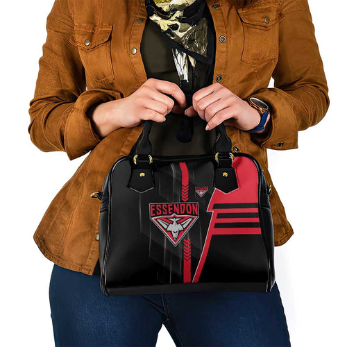 Essendon Bombers Shoulder Handbag Modern Geometric Sports Graphic Style