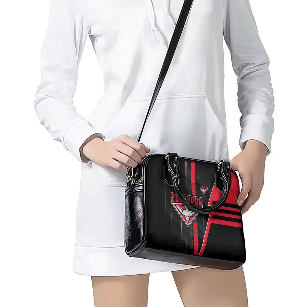 Essendon Bombers Shoulder Handbag Modern Geometric Sports Graphic Style