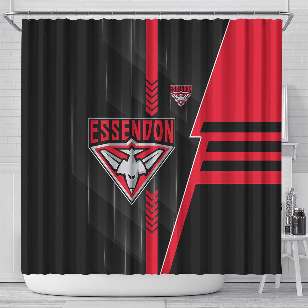 Essendon Bombers Shower Curtain Modern Geometric Sports Graphic Style