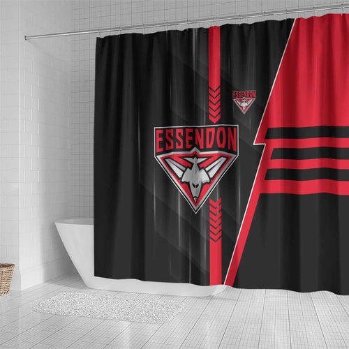 Essendon Bombers Shower Curtain Modern Geometric Sports Graphic Style