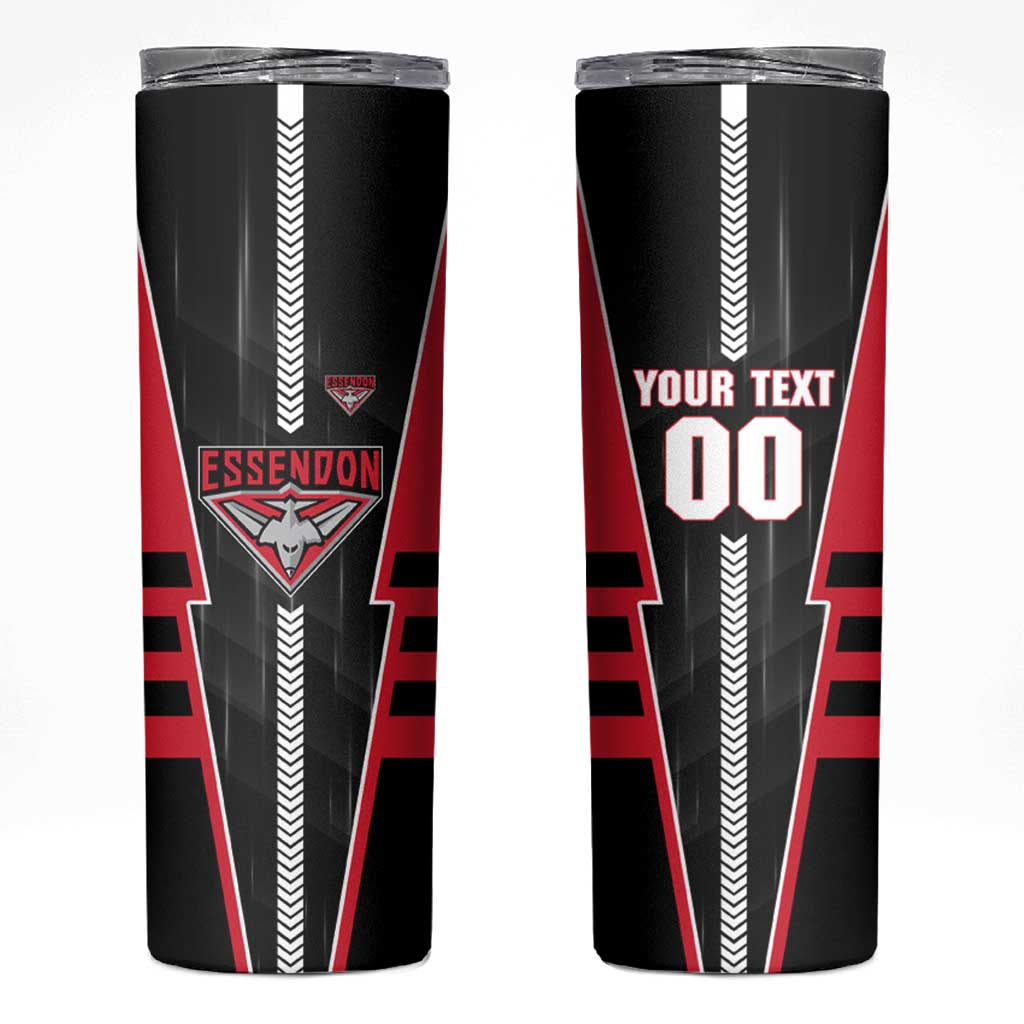 Personalized Essendon Bombers Skinny Tumbler Modern Geometric Sports Graphic Style