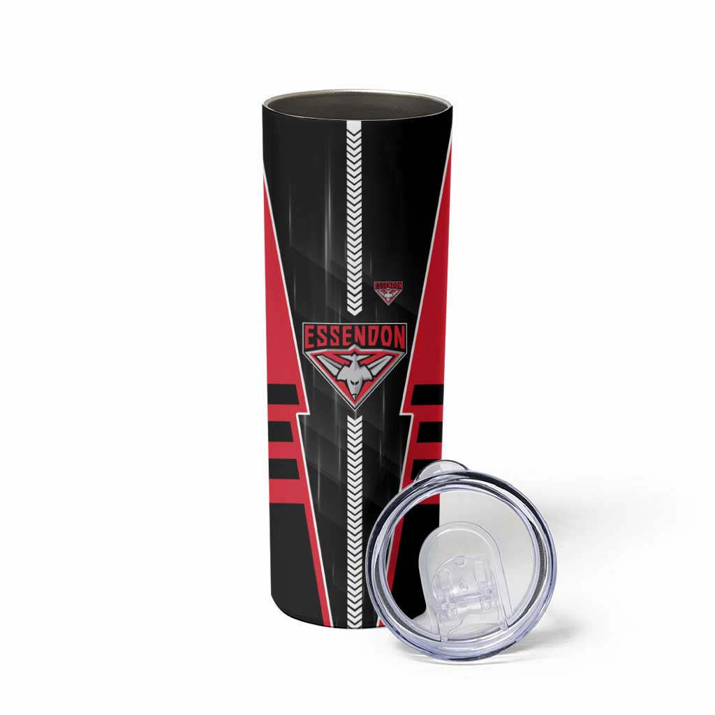 Personalized Essendon Bombers Skinny Tumbler Modern Geometric Sports Graphic Style