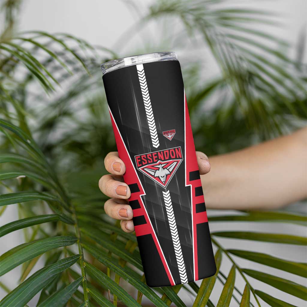 Personalized Essendon Bombers Skinny Tumbler Modern Geometric Sports Graphic Style