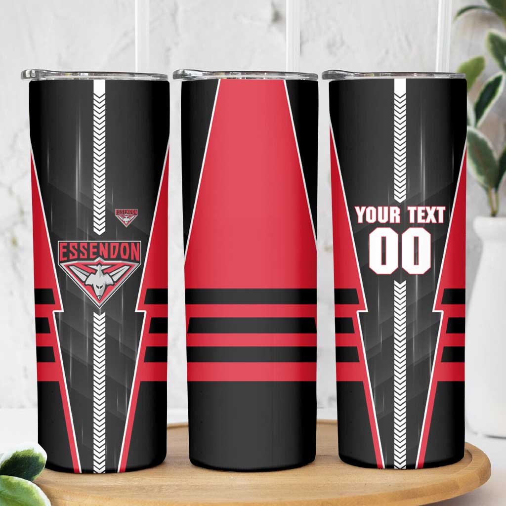 Personalized Essendon Bombers Skinny Tumbler Modern Geometric Sports Graphic Style