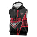 Personalized Essendon Bombers Sleeveless Hoodie Modern Geometric Sports Graphic Style
