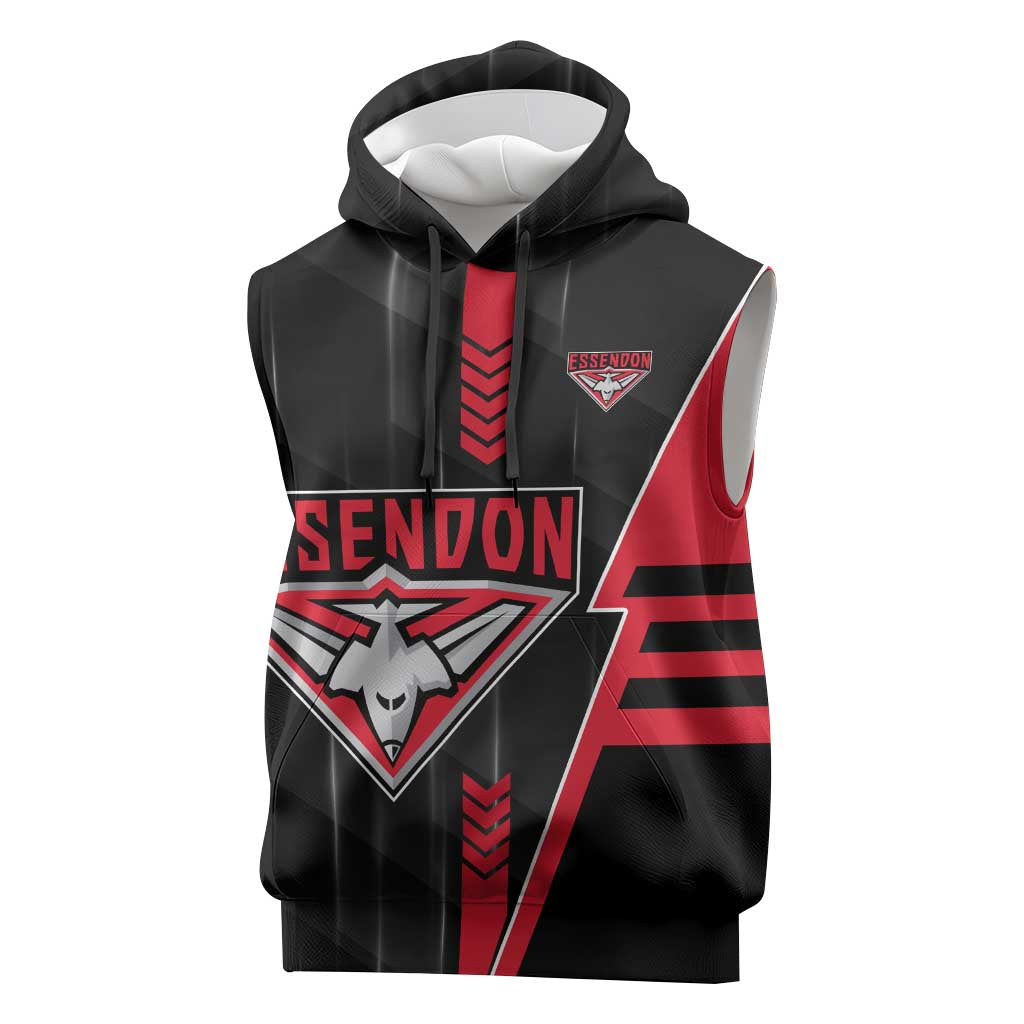 Personalized Essendon Bombers Sleeveless Hoodie Modern Geometric Sports Graphic Style