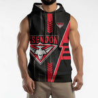 Personalized Essendon Bombers Sleeveless Hoodie Modern Geometric Sports Graphic Style