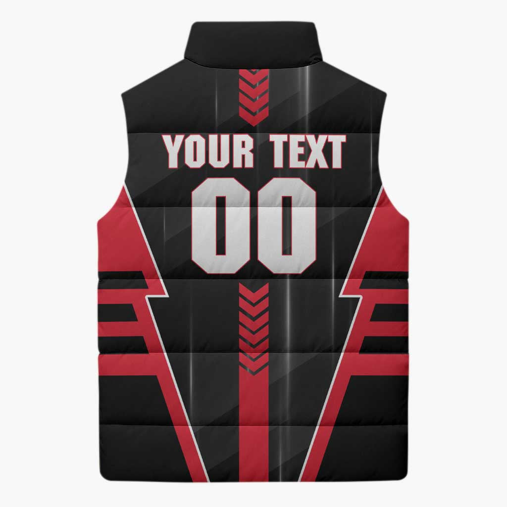 Personalized Essendon Bombers Sleeveless Puffer Jacket Modern Geometric Sports Graphic Style