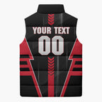 Personalized Essendon Bombers Sleeveless Puffer Jacket Modern Geometric Sports Graphic Style