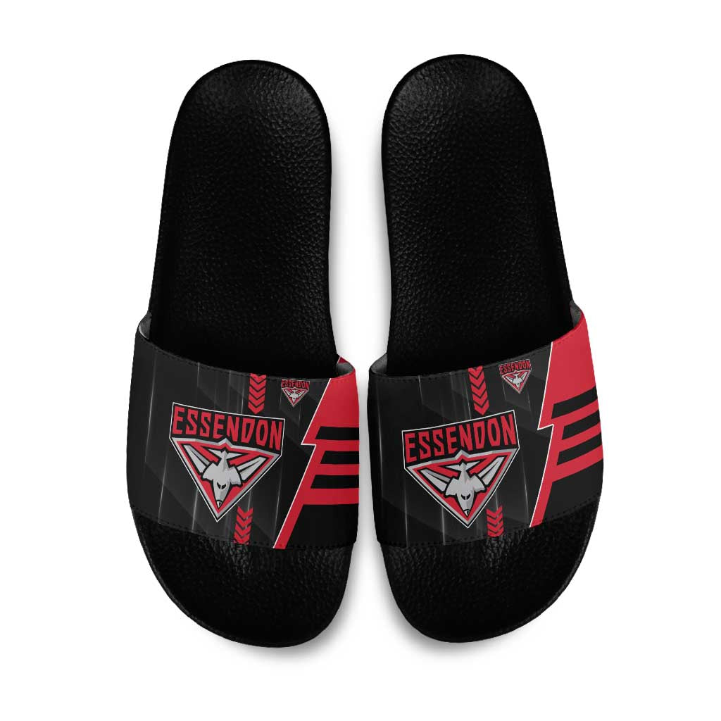 Essendon Bombers Slide Sandals Modern Geometric Sports Graphic Style
