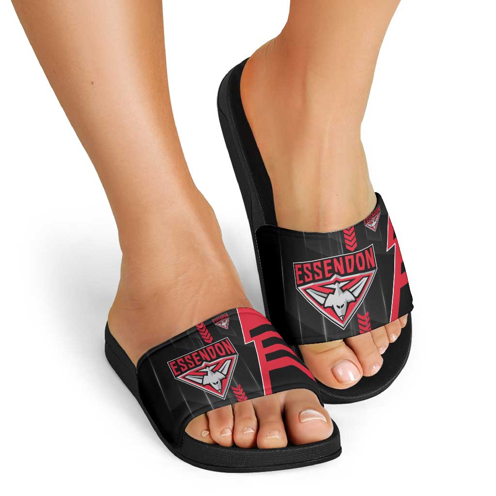 Essendon Bombers Slide Sandals Modern Geometric Sports Graphic Style