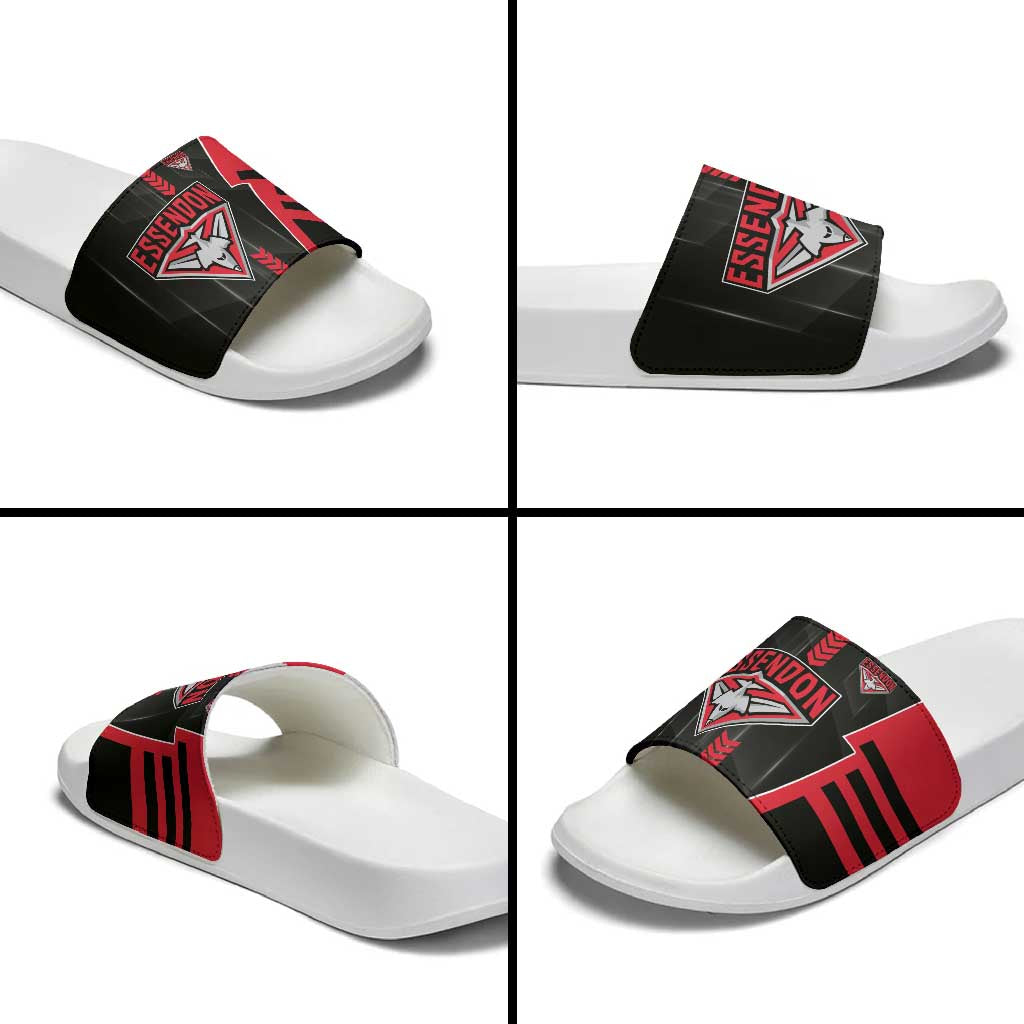 Essendon Bombers Slide Sandals Modern Geometric Sports Graphic Style