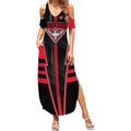 Personalized Essendon Bombers Summer Maxi Dress Modern Geometric Sports Graphic Style