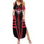 Personalized Essendon Bombers Summer Maxi Dress Modern Geometric Sports Graphic Style